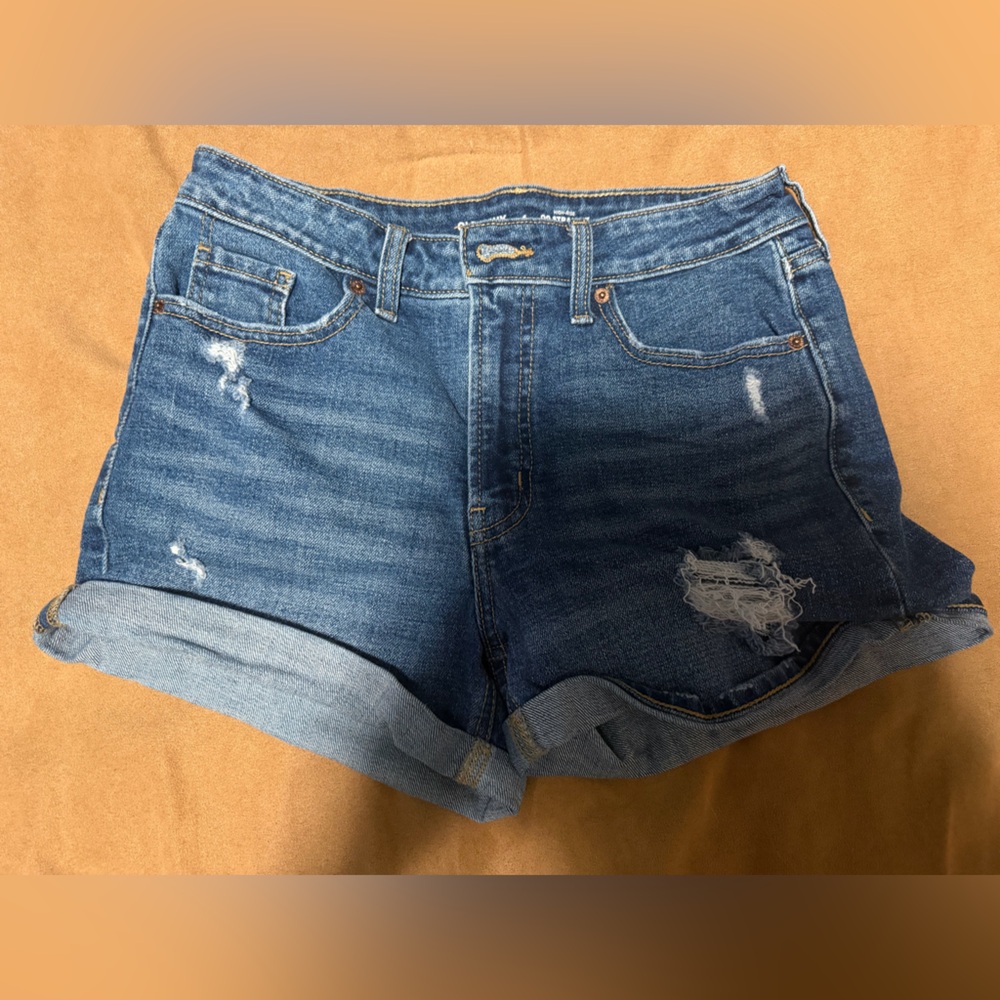 Old Navy Distressed High Rise Blue Jean Shorts